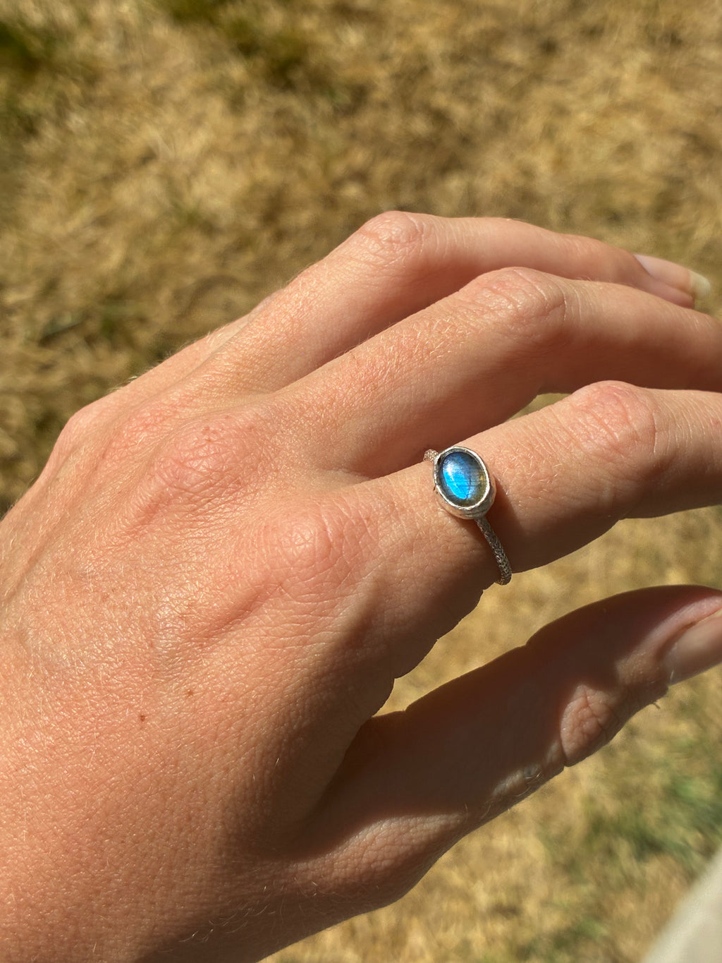 Labarodorite Ring (Dark Blue)