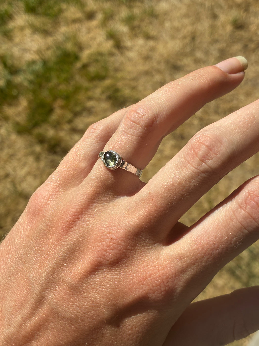 Green Tourmaline Stacker Ring