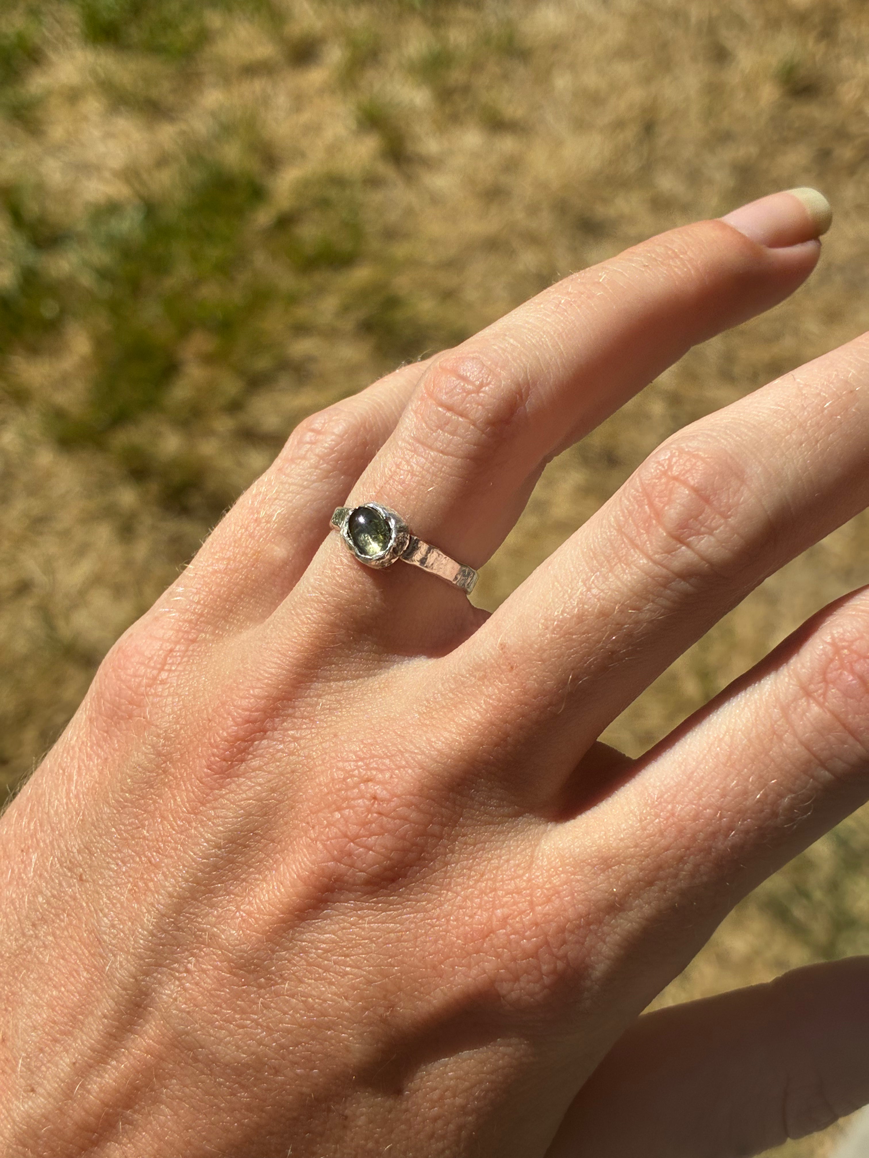 Green Tourmaline Stacker Ring