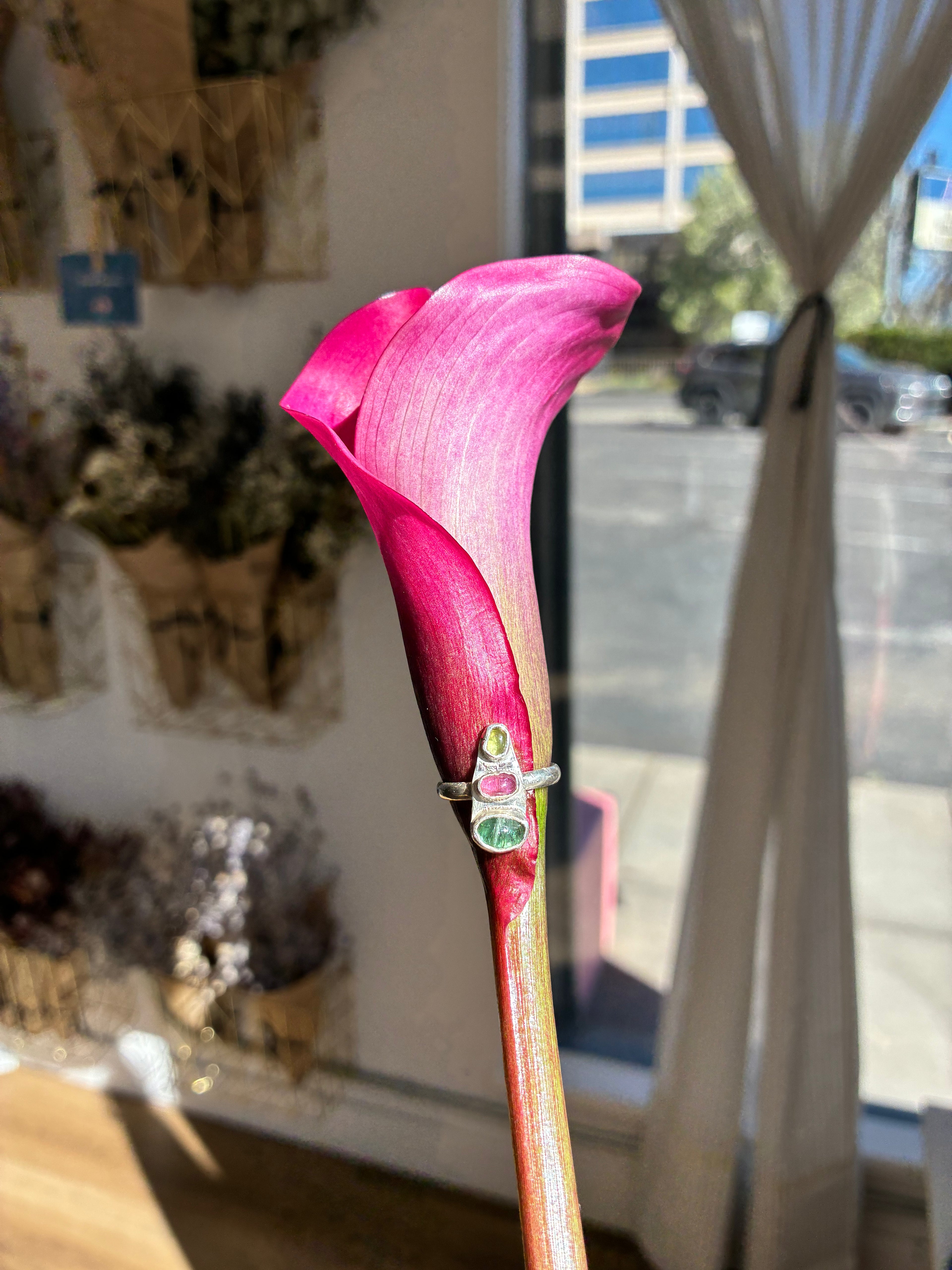 Three Stone Tourmaline Ring